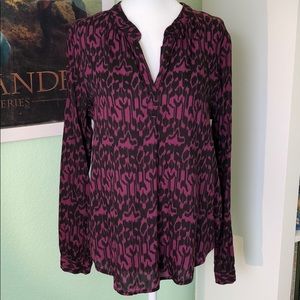 Velvet by Graham & Spencer Purple Print Blouse